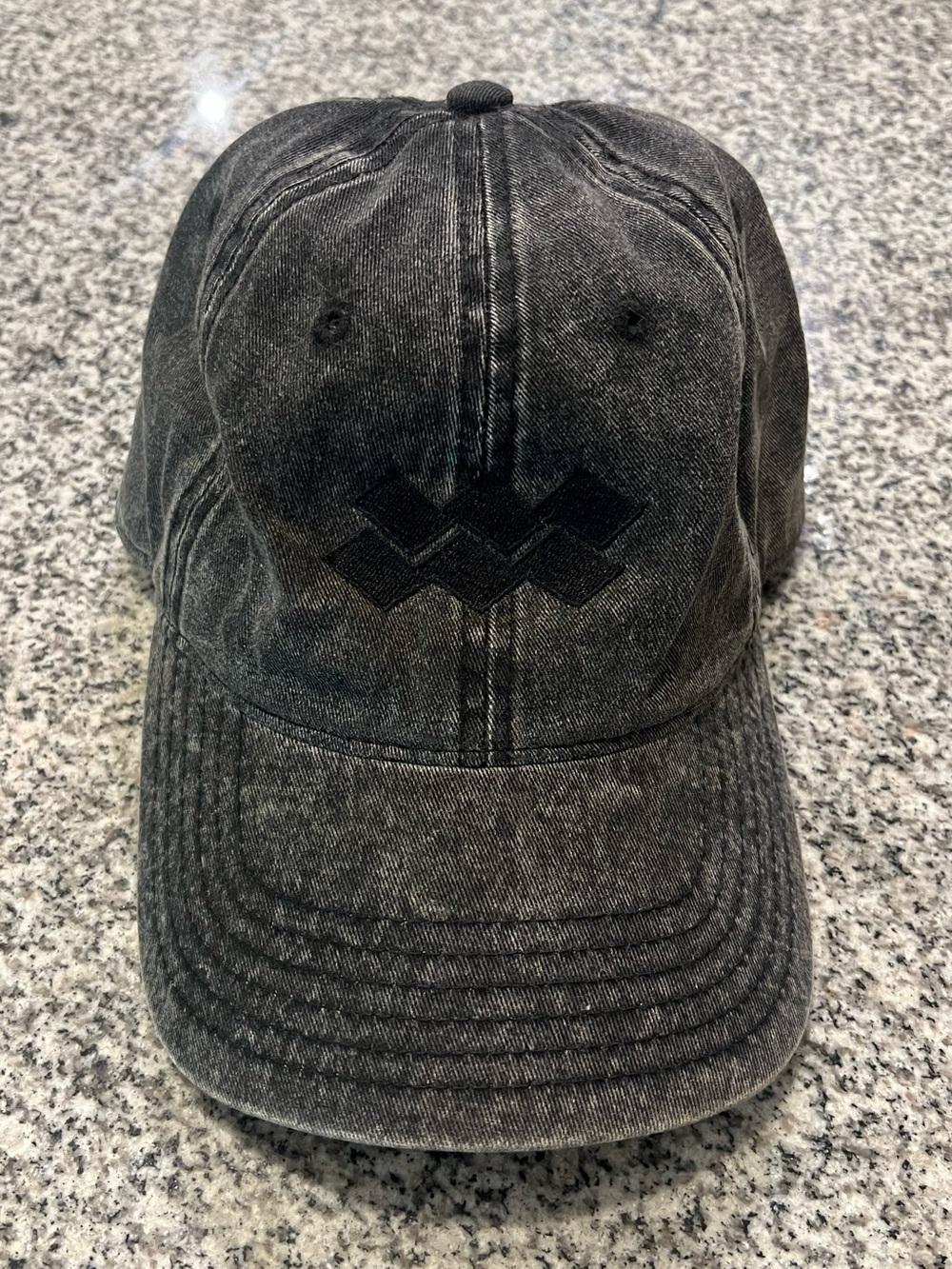 OTTO Washed Black Men's Baseball Cap with Chevron Detail